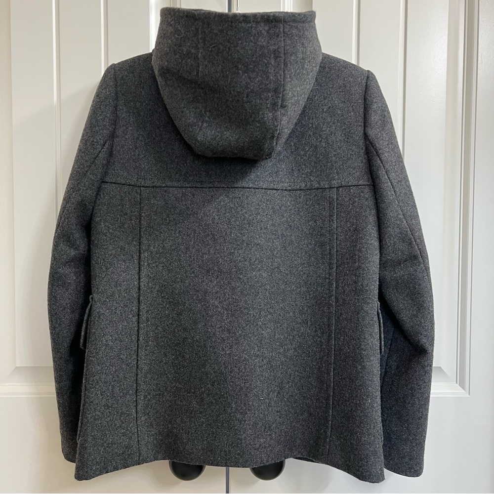JCrew Hooded Wool Blend Pea Coat in Gray, Size 0P - Picture 6 of 10